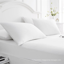 Wholesale White Hotel Fitted Bedsheets / 300T Sateen 100% Cotton Fitted Sheet